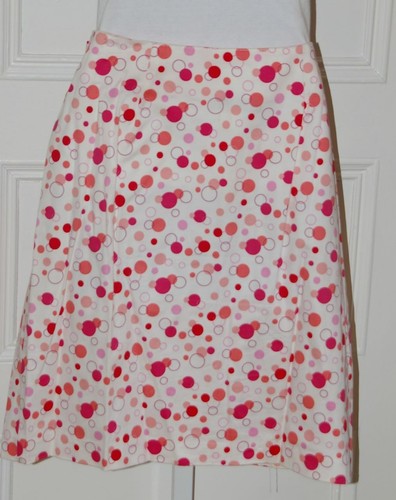NINETY Pink White Polka Dot Cotton Stretch Wrap Skirt Sz 10 - Picture 4 of 5