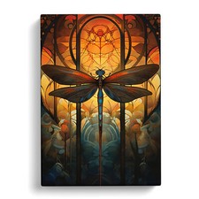 Dragonfly Art Deco Art Canvas Wall Art Print Framed Picture Decor Living Room