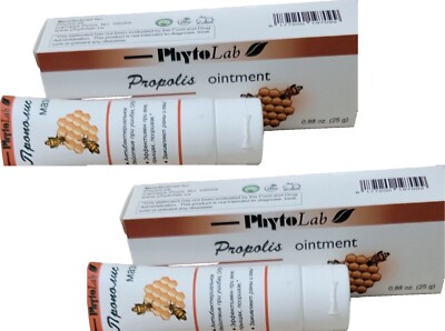 Propolis Ointment Pack of 2 Natural Antibacterial Antifungal Cuts Burns Exp 2028