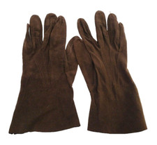 Vintage Brown Kid Leather Gloves Women 9.5" Balta Lav Washable Unlined Chocolate