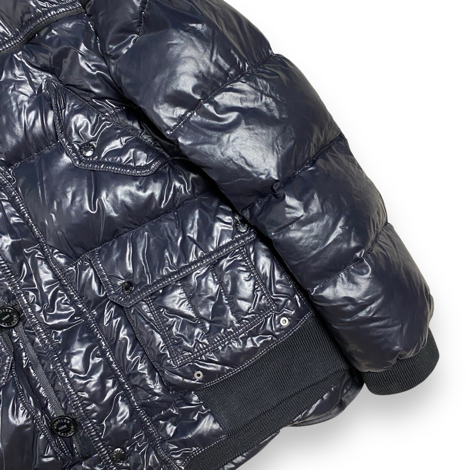 Moncler Black Vintage Men Bomber Jacket Size 5 (XL) image 3