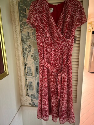silk faux wrap dress Brushed Satin Faux Wrap Dress Rust / L
