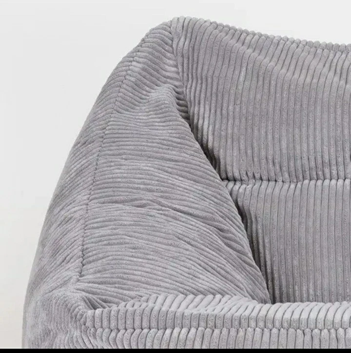 Sitzsack Grau XL Cord Cordstoff Beanbag Relax Wohnzimmer Entspannen - Unbefüllt! - Bild 3 von 4
