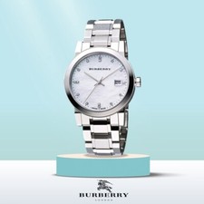 Montre Femme Authentique BURBERRY MADE SUISSE Cadran Nacré avec 15 Diamants Neuf