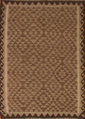 Geometric Reversible Kelim Kilim Rugs Flatweave Tribal Wool Carpet 5x7 ft