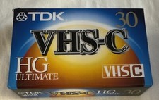 One 1 TDK VHS-C HG Ultimate 30 Camcorder Cassette Blank Video Tape NEW SEALED