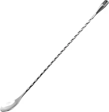 LZS13B 12 Inches Stainless Steel Mixing Spoon, Spiral Pattern Bar Cocktail Shake