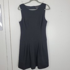 WHBM Little Black Dress Skater Sleeveless Pleated Skirt Layerable Womens 8