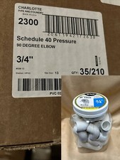 210 Count CASE 3/4" Charlotte Pipe 90 degree Elbow Socket PVC schedule 40