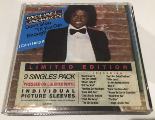 Michael Jackson 9 LP Singles Pack Limited Edition Color Vinyl UK 1983 - Picture 1 of 9