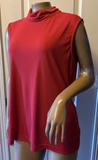 ST. JOHN High Neck Blouse Sleeveless Women's Size 14 Pink