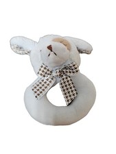 Bearington Baby Puppy Dog Blue Soft Crinkle Ears Furry Rattle