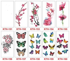 8 Sheets Woman Butterfly Waterproof Body Temporary Tattoos Stickers US Seller