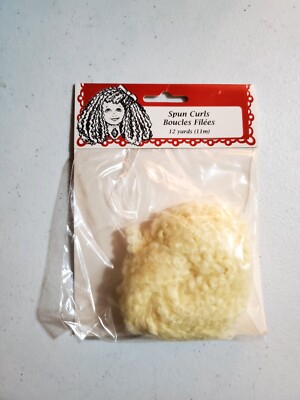 Fibre Craft Spun Curls Doll Hair Blonde Off White 12 yards (11m)