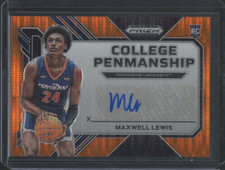 2023 Panini Prizm Maxwell Lewis Autograph College Penmanship Orange Pulsar /49