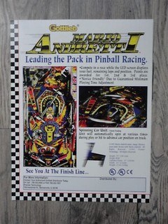 Mario Andretti Pinball Machine Promo Flyer