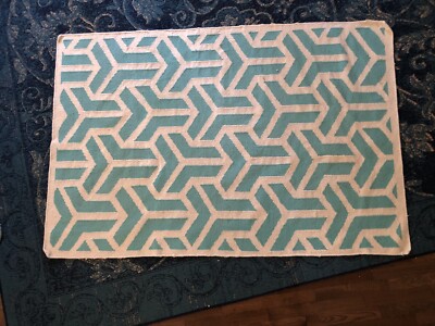 Land Of Nod Rug Aqua Marine Teal Child Room 4 x6 