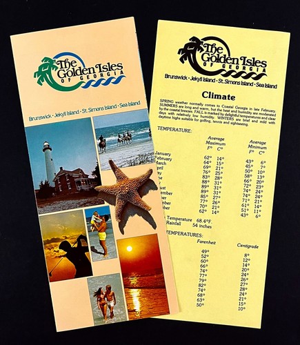 1982 Golden Isles Georgia Brunswick Jekyll St Simmons Vintage Travel Brochure