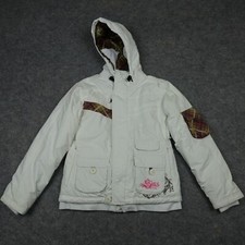 Sims Jacket Womens Xsmall White Hooded Full Zip Lining Snow Winter Ski Snowboard