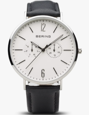 BERING Mens Analogue Quartz Watch with Leather Strap 14240  display picture 1