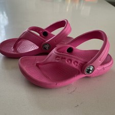 Crocs Pink Thong Slingback Flip Flops Sandals Toddler Size 6/7 - Only Tried On