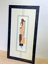 Vintage 1960s Cubist ABSTRACT Cubism Mid-Century Modern MCM Watercolor Wall ART