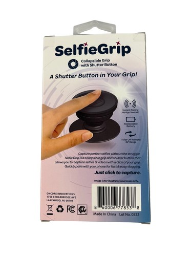 Selfie Grip Collapsible Phone Grip Pop Shutter Button Bluetooth ~New in Package~ - Picture 2 of 2