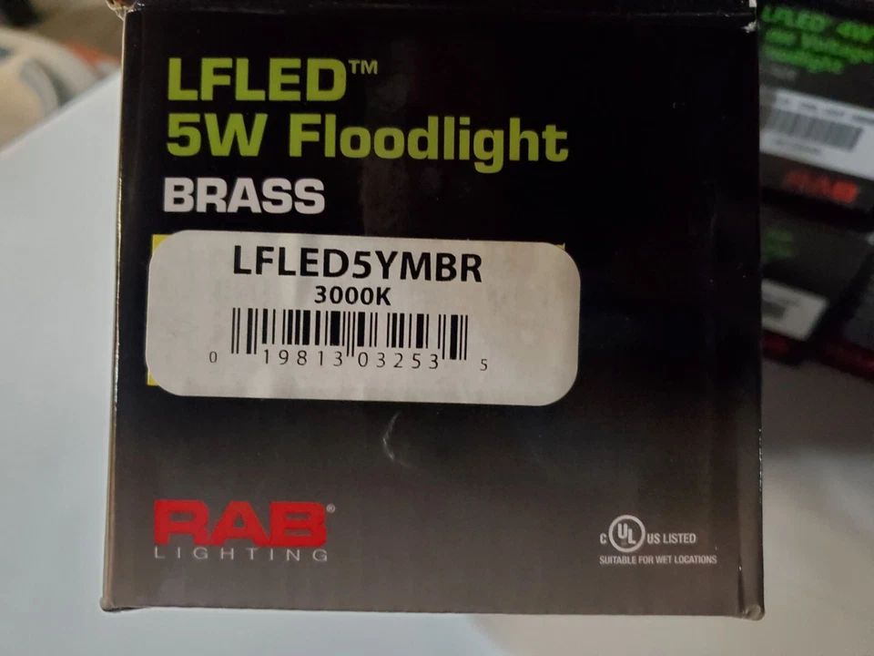 RAB LIGHTING LFLED5YMBR 5W LED FLOODLIGHT BRASS 3000K - Image 3 of 3