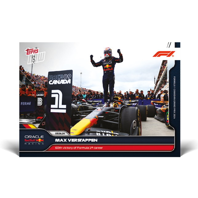 TOPPS F1 MAX VERSTAPPEN フェルスタッペン 世界25枚限定 2024 Topps Now F1 25 MAX VERSTAPPEN RED BULL WIN 60TH RACE