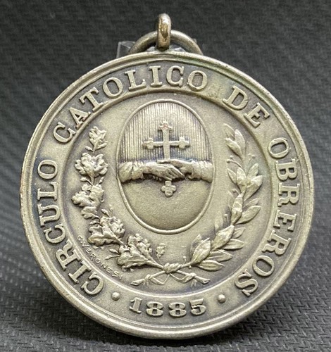 URUGUAY 1885 CÍRCULO DE TRABAJADORES CATÓLICOS SAN JOSEPH Y BEBÉ JESÚS ALTA LIBERACIÓN - Imagen 7 de 9