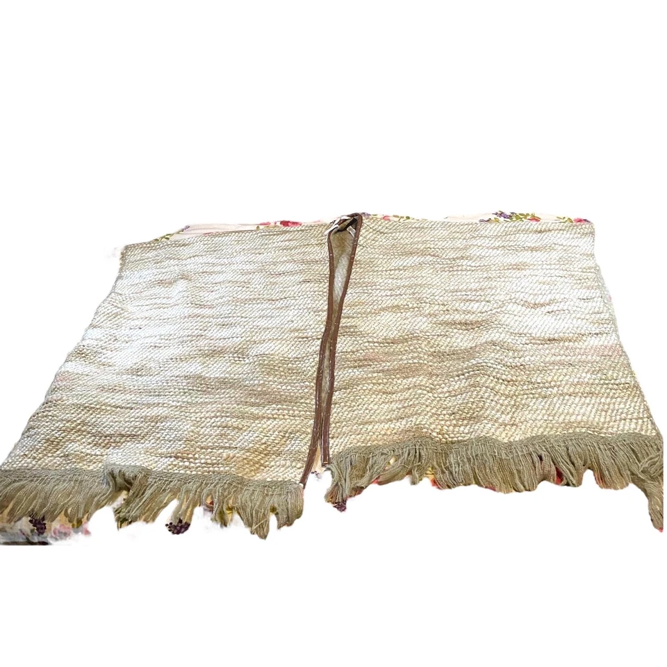 BCBG Max Azria женщин пончо плащ OS кремовый букл трикотаж ткани золотой нити - Изображение 2 из 4