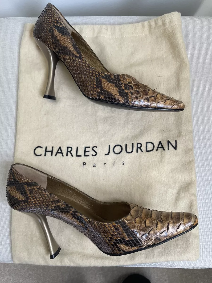 Snakeskin low sale heels