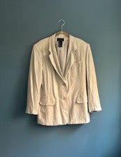 Laura Scott Tan button up blazer jacket women s size 14