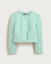 NEW J.Crew Lady Jacket in Boucl  Tweed, Blazer, Light Green, Faded Mint, Size 0