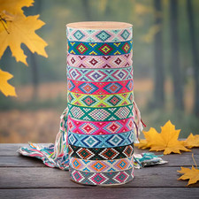 12pcs Bohemian Woven Bracelets Adjustable Accessories Wear Men / Women Bracelet