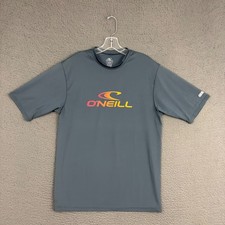 O'Neill Shirt Mens Large Slim Fit Gray Surfer Beach UV Protection Swim Beach Dad