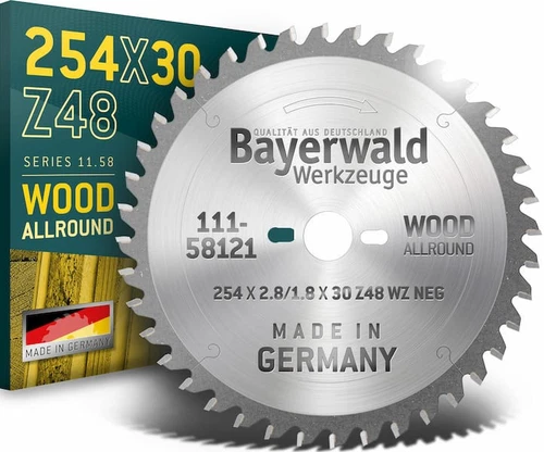 Bayerwald - HM Kreissägeblatt - Ø 254 x 2.8 x 30 | Z=48 WZ neg. | Serie 11.55 -