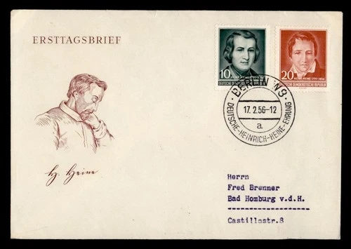 DR WHO 1956 GERMANY DDR FDC HEINE COMBO R49330