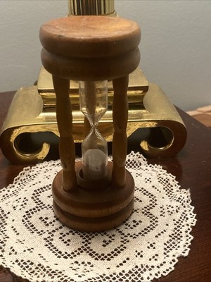 Vintage Wooden 1970s 4  Sand Hourglass Egg Timer