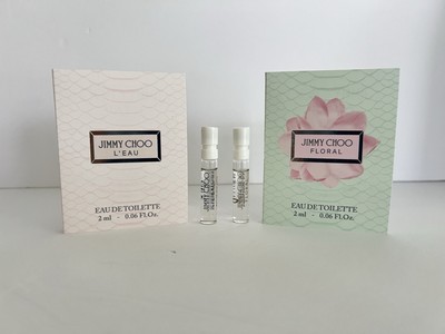 2 Jimmy Choo JIMMY CHOO FLORAL & L'EAU Eau de Toilette .06oz / 2ml SAMPLES New