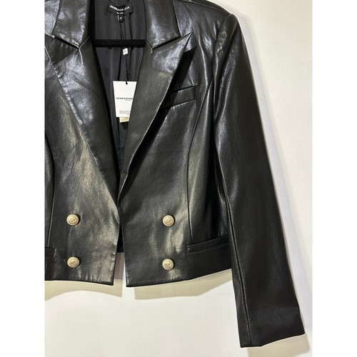 Generation Love Penn Vegan Leather Blazer Sz XL NWT Tailored Cropped Silhouette - Picture 6 of 12