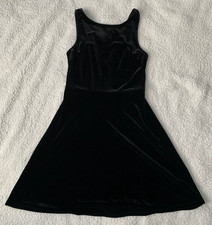Express Black Velvet Skater Dress (Size XS)