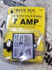 Blue Sea 7053 7A Push Button Thermal with Quick Connect Terminals