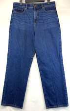 Loft Jeans - Womens 10/30 Blue The Straight High Rise Wide Leg Pre-Loved 5832 