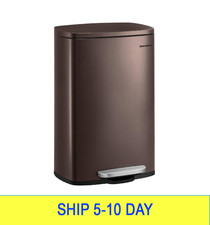 SONGMICS 13 Gallon 50 L Trash Can, Stainless Steel Kitchen Garbage Can, Recycl