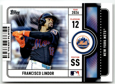 2026  Topps  MLB Series One  No. BTP-10  Francisco Lindor