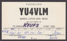 YU4VLM Marko Lepan Yugoslavia QSL Ham Radio postcard 1976