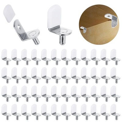 100 Pcs Shelf Support Pegs, 5mm Shelf Pegs with Hole, Cabinet Shelf Pins, L-S...