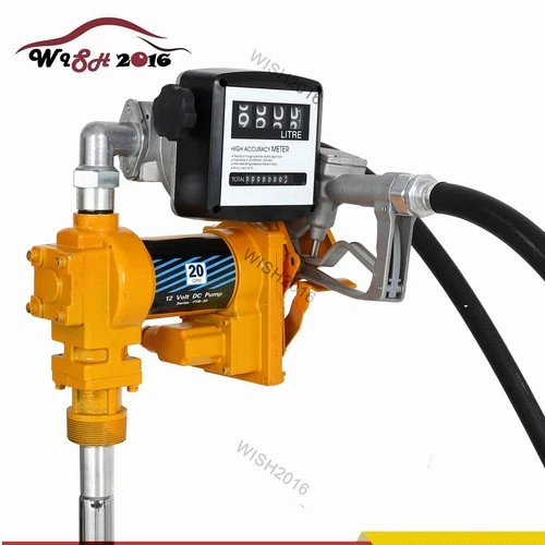 Gasoline Fuel Transfer Pump w/ Flow Meter 12V DC 20GPM For Gas Diesel Kerosene