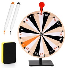 12 Inch Spinning Prize Wheel, 24 Slots Tabletop Medium, Multicolor